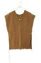メゾンマルジェラ Maison Margiela サイズ:L 21AW S51TH0072 デストロイドタバードニットベスト(ブラウン)【024052】【BS9...