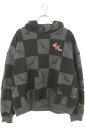 アンチプロモ ANTI PROMO サイズ:L 99 EYES HOODIE MATTY BOYプリントプルオーバーパーカー(ブラック×グレー)【124052】...
