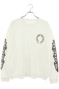 クロムハーツ Chrome Hearts サイズ:L SWTSHRT PLVR バックホースシュー袖フローラルプリントスウェット(ホワイト)【124052】【O...