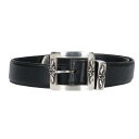 クロムハーツ Chrome Hearts サイズ:34 BLT 3PC OTJ レザーベルト(ブラック×シルバー)【124052】【SS07】【小物】【中古】b...