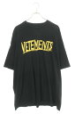 ヴェトモン VETEMENTS サイズ:M UE52TR270G ワールドツアープリントTシャツ(ブラック×ゴールド)【224052】【HJ12】【メンズ】【中...