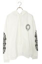 クロムハーツ Chrome Hearts サイズ:XL SWTSHRT PLVR プルオーバーパーカー 袖フローラルバックホースシュープリントプルオーバーパーカー(ホワイト×シルバー)【524052】【GZ11】【メンズ】【中古】bb443#rinkan*S