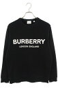 バーバリー Burberry サイズ:S 8011357 ロゴプリントクルーネックスウェット(ブラック)【424052】【OM10】【メンズ】【中古】bb205#rinkan*B(4)