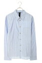 クロムハーツ Chrome Hearts サイズ:L ロゴストライプエンブロイダリー長袖シャツ(ライトブルー)【424052】【OM10】【メンズ】【中古】bb...