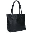 クロムハーツ Chrome Hearts FS TOTE FSトート クロスパッチ付きレザートートバッグ(ブラック×シルバー)【524052】【OS06】【小...