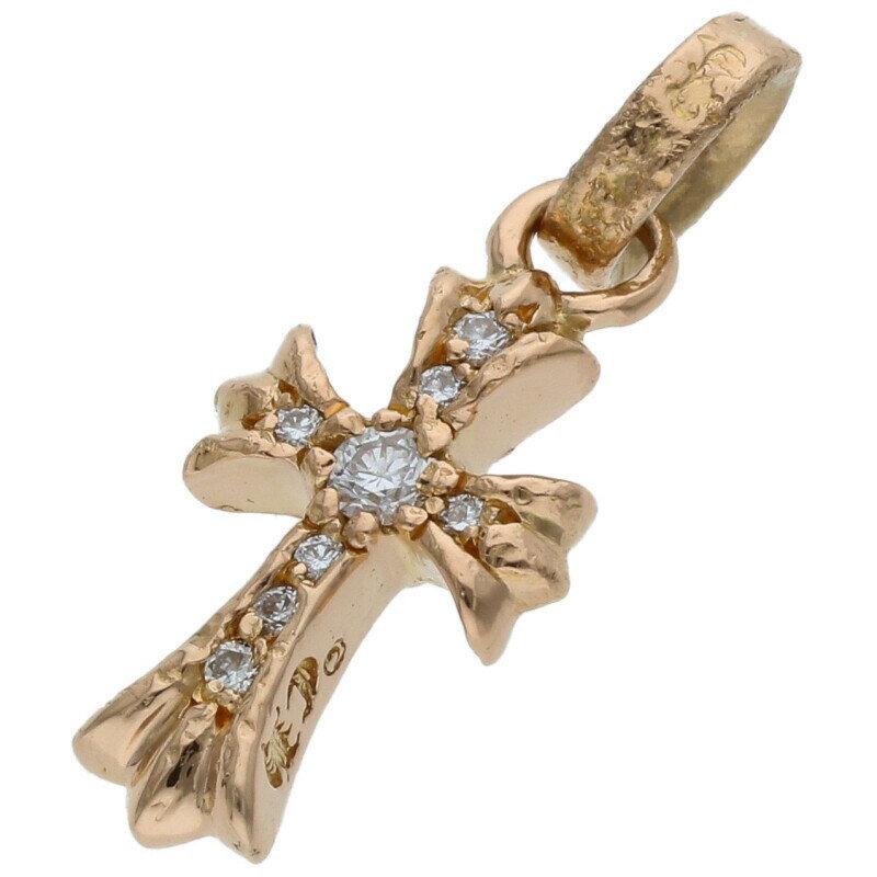 クロムハーツ Chrome Hearts 22K CRS BBYFAT P DMND ベイビーファット PAVEダイヤ チャーム ゴールドネックレストップ(イエローゴールド×クリア 3.04g)【724052】【GZ11】【小物】【中古】bb87#rinkan*C