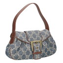 セリーヌ CELINE マカダム柄デニムショルダーバッグ(インディゴ)【305052】【BS99】【小物】【中古】bb33#rinkan*B