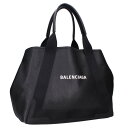 バレンシアガ BALENCIAGA サイズ:M ネイビーカバス M 581292 ロゴプリントレザートートバッグ(ブラック)【505052】【BS99】【小物】...