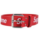 シュプリーム SUPREME サイズ:S/M 22SS Repeat Leather Belt リピートレザーベルト(レッド×ホワイト)【424052】【SB0...