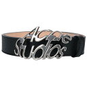 アクネストゥディオズ ACNE STUDIOS サイズ:M FN-UX-ACCS000136 ロゴバックルレザーベルト(ブラック×シルバー)【624052】【F...