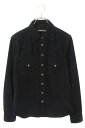 クロムハーツ Chrome Hearts サイズ:SM(JVP) クロスボールボタンコーデュロイ長袖シャツ(ブラック×シルバー)【624052】【NO05】【メ...
