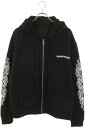 クロムハーツ Chrome Hearts サイズ:M SWTSHRT HD ZIP LTD アスペン限定バックホースシュープリントパーカー(ブラック×シルバー)...