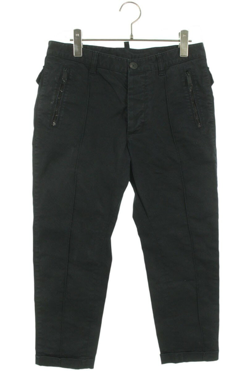 ディースクエアード DSQUARED2 サイズ:44 S71KA0817 テーパードクロップドロングパンツ(ブラック)【105052】【BS99】【メンズ】【中古】bb223#rinkan*C