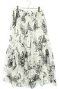 クリスチャンディオール Christian Dior サイズ:42 111J39S3785 ゾディアックティアード総柄シースルースカート(ホワイト×ブラック)【...