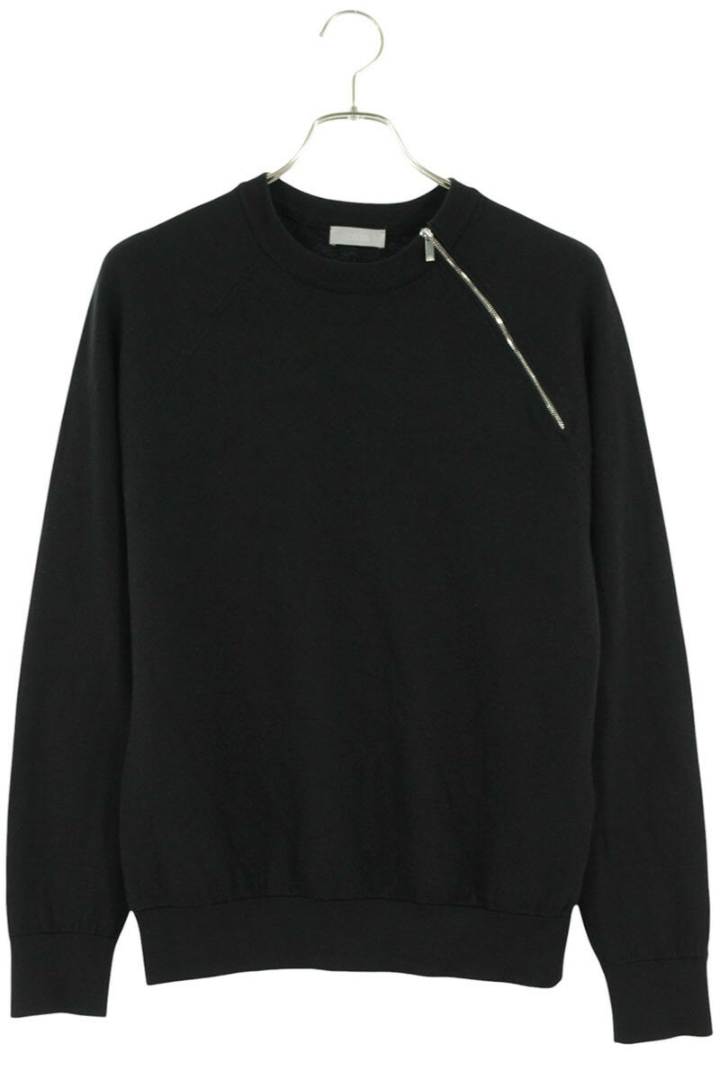 ディオール DIOR サイズ:M 863M631ZT904 クルーネックジップデザインニット(ブラック)【305052】【BS99】【メンズ】【中古】bb384#rinkan*B