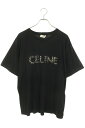 セリーヌ CELINE サイズ:XL 2X63A671Q セーフティピンロゴTシャツ(ブラック)【624052】【SS13】【メンズ】【中古】bb310#rin...