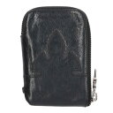 クロムハーツ Chrome Hearts ONE TRILLION DOLLARS フレアニーダガージップレザーコインケース(ブラック×シルバー)【72405...