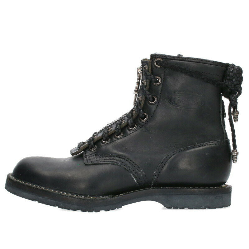 クロムハーツ Chrome Hearts ×ウエスコ WESCO サイズ:9E FIREMAN ファイヤーマン レザーブレードレースアップレザーブーツ(ブラック...
