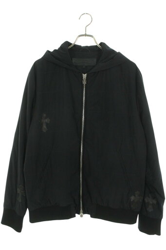 クロムハーツ Chrome Hearts サイズ:L DAMAGED GOODS FBRC VJ クロスパッチ付ダブルジップフーデットナイロンブルゾン(ブラック×シルバー)【824052】【SS07】【メンズ】【中古】bb17#rinkan*B クロムハーツ Chrome Hearts サイズ:L DAMAGED GOODS FBRC VJ クロスパッチ付ダブルジップフーデットナイロンブルゾン(ブラック×シルバー)【824052】【SS07】【メンズ】【中古】bb17#rinkan*B
