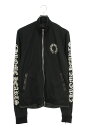 クロムハーツ Chrome Hearts サイズ:M TRACK JACKET レザー切替カシミヤ混ダガージップジャージジャケット(ブラック×シルバー)【209052】【GZ11】【メンズ】【中古】bb415#rinkan*B