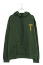 クロムハーツ Chrome Hearts サイズ:L SWTSHRT PLVR バックアーチロゴプリントパーカー(グリーン×イエロー)【924052】【SJ02...