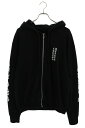 クロムハーツ Chrome Hearts サイズ:M SWTSHRT HD ZIP アームロゴプリントジップパーカー(ブラック×シルバー)【105052】【SJ...