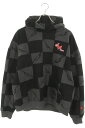 アンチプロモ ANTI PROMO サイズ:M 99EYES HOODIE MATTY BOY プリントプルオーバーパーカー(ブラック×グレー)【105052】...