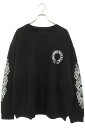 クロムハーツ Chrome Hearts サイズ:XXL SWTSHRT PLVR バックホースシュー袖フローラルプリントスウェット(ブラック×ホワイト)【20...