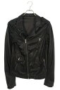 リックオウエンス Rick Owens サイズ:XS RU8769 ジップポケット付きレザージャケット(ブラック)【305052】【BS99】【メンズ】【レディ...