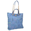 シャネル CHANEL マキシショッピングバッグ デニム素材2WAYトートバッグ(インディゴ)【305052】【OM10】【小物】【中古】bb356#rink...