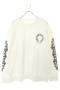 クロムハーツ Chrome Hearts サイズ:XL SWTSHRT PLVR バックホースシュー袖フローラルプリントスウェット(ホワイト×ブラック)【405...