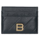 バレンシアガ BALENCIAGA 766467 Bロゴレザーカードケース(ブラック×ゴールド)【025052】【BS99】【小物】【中古】bb297#rin...