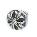 クロムハーツ Chrome Hearts STUD CRSBLL DIA クロスボールスタッド 1ダイヤ シルバーピアス(シルバー×クリア 1.11g)【705052】【SS07】【小物】【中古】bb317#rinkan*B