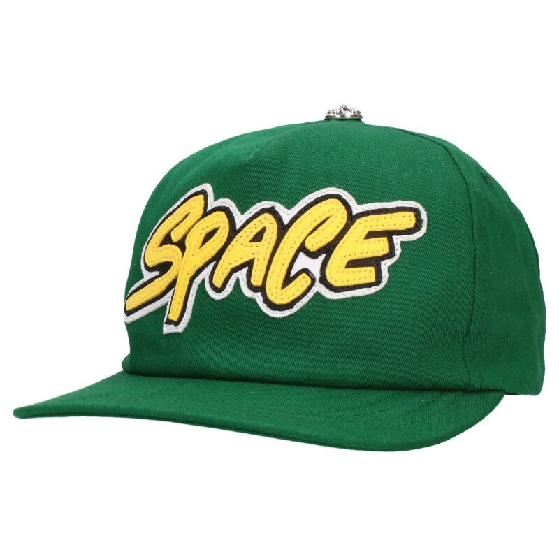 クロムハーツ Chrome Hearts サイズ:ONE SIZE TRUCKER CAP SPACEレザーパッチクロスボール付帽子(グリーン)【705052】...