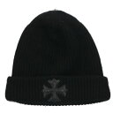 クロムハーツ Chrome Hearts サイズ:ONE SIZE CHプラスクロスボールカシミヤビーニー帽子(ブラック×シルバー)【705052】【OS06】...