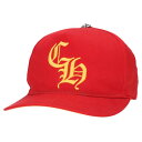 クロムハーツ Chrome Hearts サイズ:ONE SIZE CH HAT クロスボール付きべースボールキャップ帽子(レッド×イエロー×シルバー)【705...