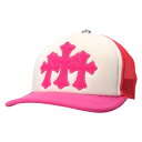 クロムハーツ Chrome Hearts サイズ:ONE SIZE TRUCKER CAP トラッカーキャップ 3セメタリーレザーパッチメッシュキャップ(ピンク...