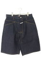 シュプリーム SUPREME ×マリテフランソワジルボー MARITHE + FRANCOIS GIRBAUD サイズ:34インチ 25SS X-Seam Baggy Denim Short Xシームバギーデニムハーフパンツ(インディゴ)【805052】【SB01】【メンズ】【中古】bb187#rinkan*A(4)
