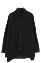 クロムハーツ Chrome Hearts サイズ:M MAHAL KITA クロスパッチクロスボタンオーバーサイズ長袖シャツ(ブラック×シルバー)【115052】【SJ02】【メンズ】【中古】bb415#rinkan*B