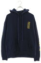 クロムハーツ Chrome Hearts サイズ:M SWTSHRT PLVR SWTSHRT PLVR 袖ロゴプリントプルオーバーパーカー(ネイビー)【115052】【SJ02】【メンズ】【中古】bb415#rinkan*B