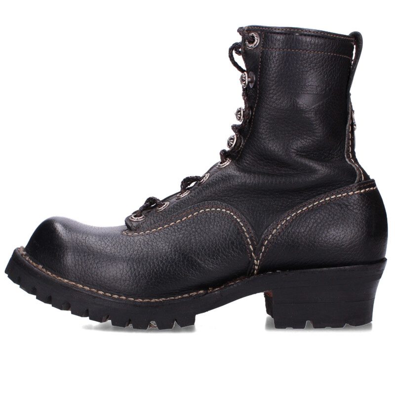 クロムハーツ Chrome Hearts サイズ:9.5 JOBMASTER ジョブマスター レザーブレードレースアップレザーブーツ(ブラック×シルバー)【11...