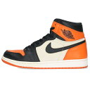 ナイキ NIKE サイズ:27.5cm 2015 AIR JORDAN 1 RETRO HIGH OG SHATTERED BACKBOARD 555088-005 エアジョーダン1レトロハイシャッタードバックボードスニーカー(ブラック×オレンジ×ホワイト)【106052】【BS99】【メンズ】【小物】【中古】bb326#rinkan*A