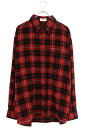 セリーヌ CELINE サイズ:39 RC00P979X トリオンフランバージャックチェック長袖シャツ(レッド)【215052】【BS55】【メンズ】【中古】bb379#rinkan*B(4)