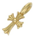 クロムハーツ Chrome Hearts 22K STACK CH CROSS V2 CHクロススタックチャーム ゴールドネックレストップ(イエローゴールド 1.72g)【015052】【SJ02】【小物】【中古】bb17#rinkan*B