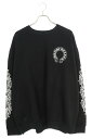 クロムハーツ Chrome Hearts サイズ:XXL SWTSHRT PLVR バックホースシュー袖フローラルプリントスウェット(ブラック)【315052】...