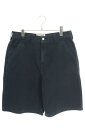 ステューシー STUSSY サイズ:30インチ 25SS WORK SHORT WASHED CANVAS ウォッシュワークハーフパンツ(ブラック調)【3150...
