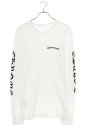 クロムハーツ Chrome Hearts サイズ:L Thermal L S アームロゴプリント長袖カットソー(ホワイト×ブラック)【415052】【SS07】【メンズ】【中古】bb380#rinkan*A(4)