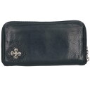 クロムハーツ Chrome Hearts RC F ZP2 フィリグリープラス フィリグリープラス装飾ラウンドジップレザーウォレット財布(ブラック×シルバー)...