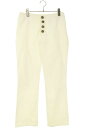 クロムハーツ Chrome Hearts サイズ:28インチ DNM PANTS デニムパンツ 旧式 フレアニーステッチデニムパンツ(ホワイト×シルバー)【515052】【SJ02】【レディース】【中古】bb82#rinkan*C