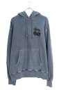 ステューシー STUSSY サイズ:M ダイスロゴプリントパーカー(ブルー)【106052】【BS99】【メンズ】【中古】bb409#rinkan*B